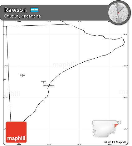 Blank Simple Map of Rawson