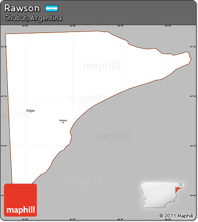 Gray Simple Map of Rawson, cropped outside