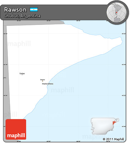 Gray Simple Map of Rawson