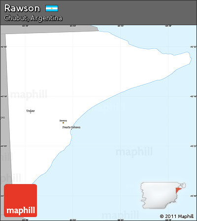 Gray Simple Map of Rawson