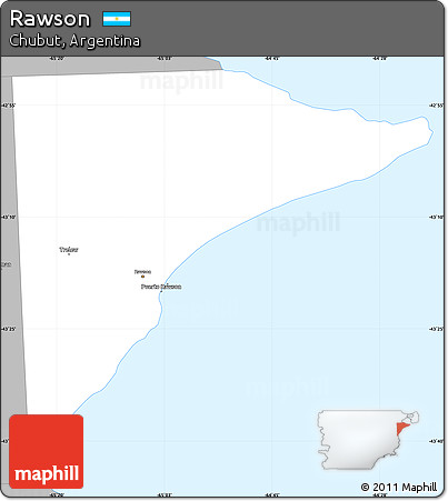 Gray Simple Map of Rawson