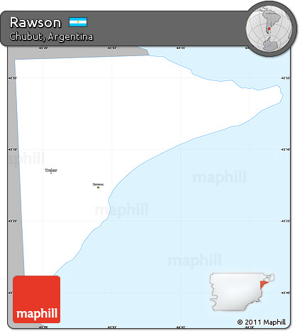 Gray Simple Map of Rawson, single color outside