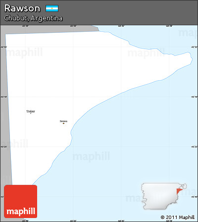 Gray Simple Map of Rawson, single color outside