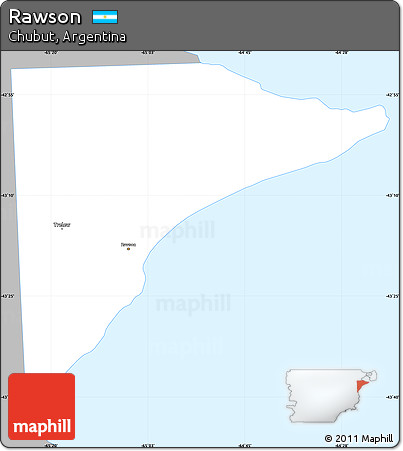Gray Simple Map of Rawson, single color outside