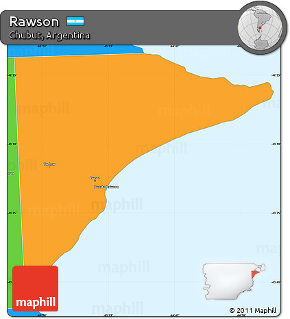 Political Simple Map of Rawson