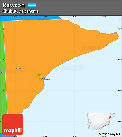 Political Simple Map of Rawson