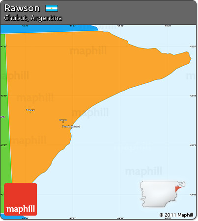 Political Simple Map of Rawson