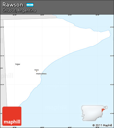 Silver Style Simple Map of Rawson