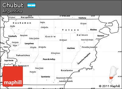 Blank Simple Map of Chubut