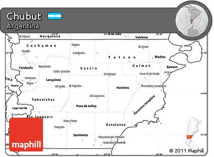 Blank Simple Map of Chubut