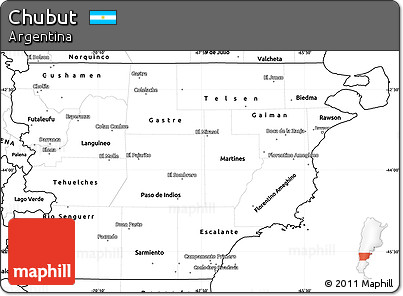Blank Simple Map of Chubut