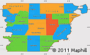 Political Simple Map of Chubut, cropped outside