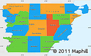 Political Simple Map of Chubut, single color outside