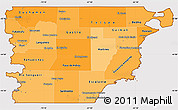 Political Shades Simple Map of Chubut, cropped outside