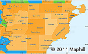 Political Shades Simple Map of Chubut, political outside