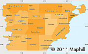 Political Shades Simple Map of Chubut, single color outside