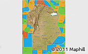 Satellite 3D Map of Cordoba, political outside