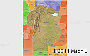 Satellite 3D Map of Cordoba, political shades outside