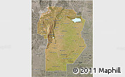 Satellite 3D Map of Cordoba, semi-desaturated