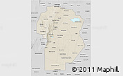 Shaded Relief 3D Map of Cordoba, desaturated