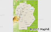 Shaded Relief 3D Map of Cordoba, physical outside