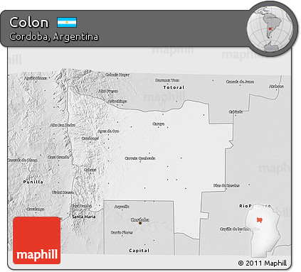 Silver Style 3D Map of Colon