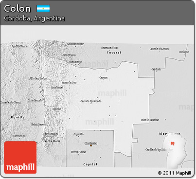 Silver Style 3D Map of Colon