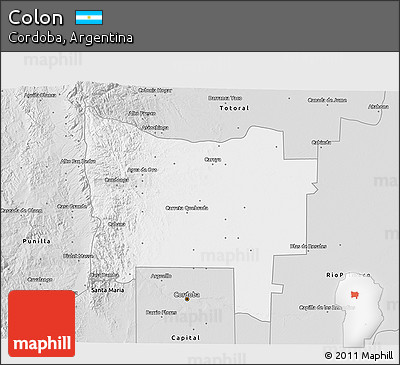 Silver Style 3D Map of Colon