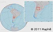 Gray Location Map of Colon, within the entire country, hill shading