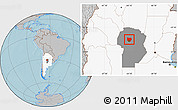 Gray Location Map of Colon, highlighted country, highlighted parent region, hill shading