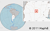 Gray Location Map of Colon, highlighted country, hill shading