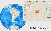 Shaded Relief Location Map of Colon