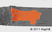 Political Panoramic Map of Colon, darken, desaturated