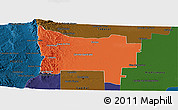 Political Panoramic Map of Colon, darken