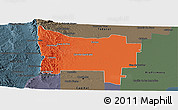 Political Panoramic Map of Colon, darken, semi-desaturated