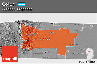 Political Panoramic Map of Colon, desaturated