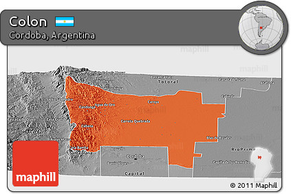 Political Panoramic Map of Colon, desaturated