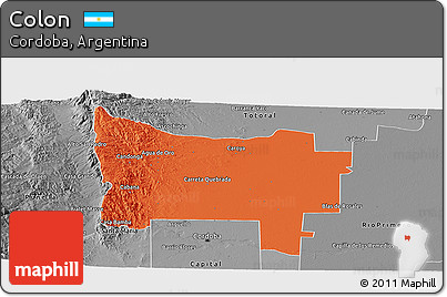 Political Panoramic Map of Colon, desaturated