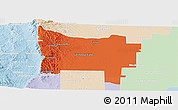 Political Panoramic Map of Colon, lighten