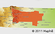 Political Panoramic Map of Colon, physical outside