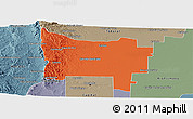 Political Panoramic Map of Colon, semi-desaturated