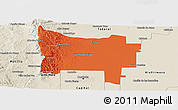 Political Panoramic Map of Colon, shaded relief outside