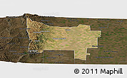 Satellite Panoramic Map of Colon, darken