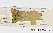 Satellite Panoramic Map of Colon, shaded relief outside