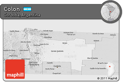 Silver Style Panoramic Map of Colon