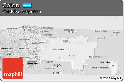 Silver Style Panoramic Map of Colon
