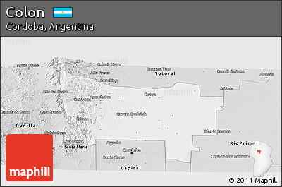 Silver Style Panoramic Map of Colon