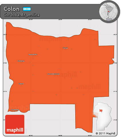 Political Simple Map of Colon, cropped outside