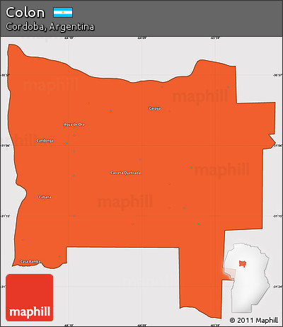Political Simple Map of Colon, cropped outside