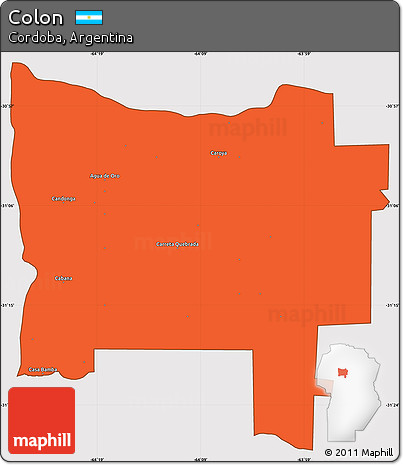 Political Simple Map of Colon, cropped outside